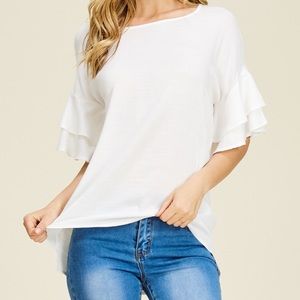 Tops - 5βοΈ rating Tiered Ruffle Sleeves Woven Top Tops - 5βοΈ rating Tiered Ruffle Sleeves Woven Top